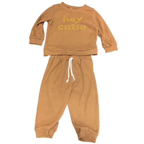 Hey Cutie Waffle Knit Thermal Set & Disney Baby Winnie The Pooh Shirt 24M - Picture 2 of 7